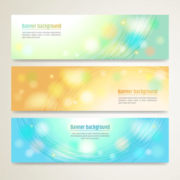 Conjunto de design de banner abstrato com fundo de brilho de linha no vetor — Vetor de Stock