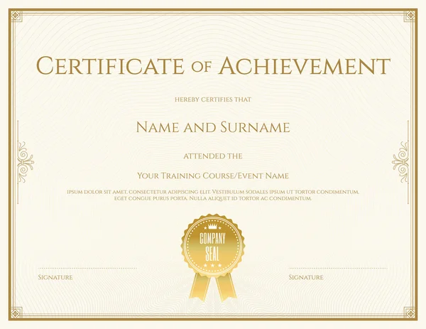 Başarı mezuniyeti için vektör olarak sertifika şablonu