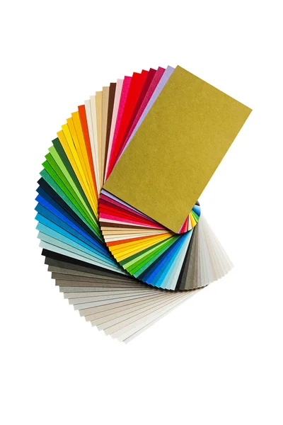 Kleurenoverzicht met regenboog papier palet — Stockfoto
