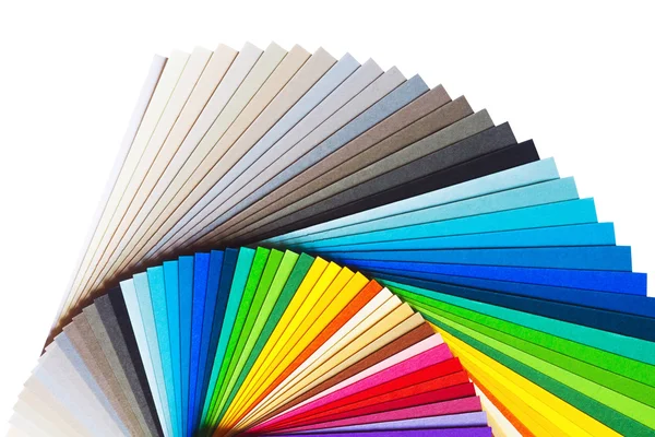 Color chart with rainbow paper palette — Stock Photo, Image