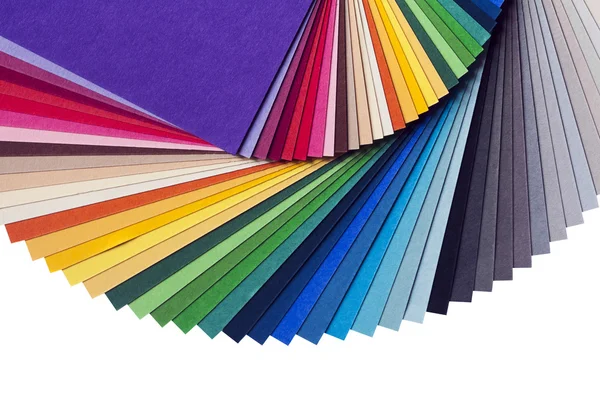 Carta de colores con paleta de papel arco iris Imágenes de stock libres de derechos