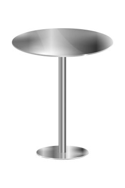 Boş metal yuvarlak masanın 3 boyutlu çizimi