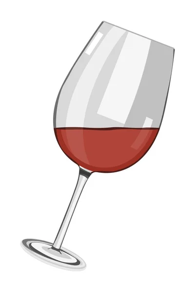 Düz Dizaynlı Kırmızı Şarap — Stok Vektör