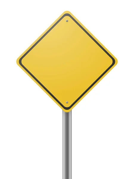 Blank yellow road sign — Stock Photo, Image