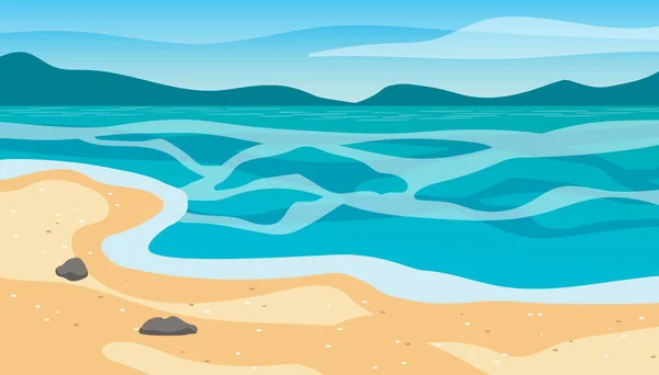 ภูมิทัศน์ชายหาดฤดูร้อน — ภาพเวกเตอร์สต็อก