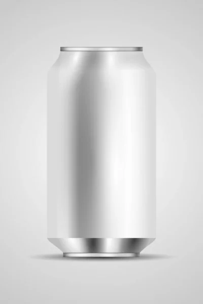 Blank white aluminum can — стоковый вектор