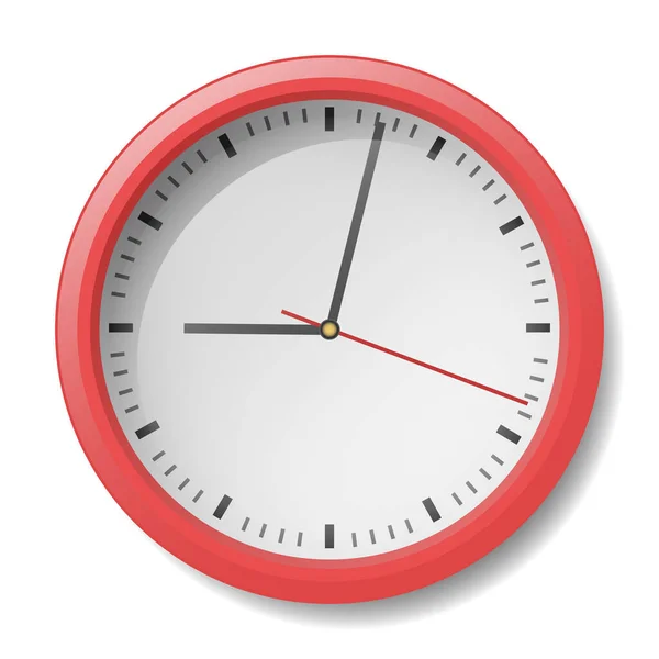 Modern red frame clock — Stock Vector