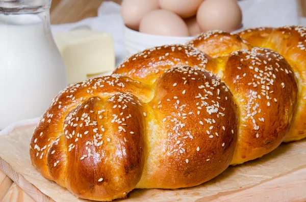 Хліб Чалла з кунжутом — стокове фото
