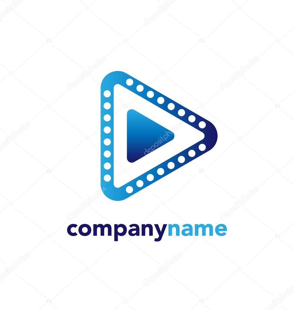 Abstract colored vector logo. Play logo. Media logo. Multimedia logo. Company logo