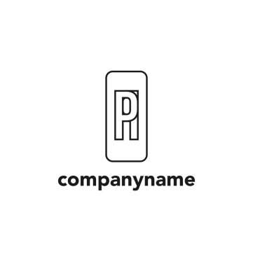 Logo P harfi vektör