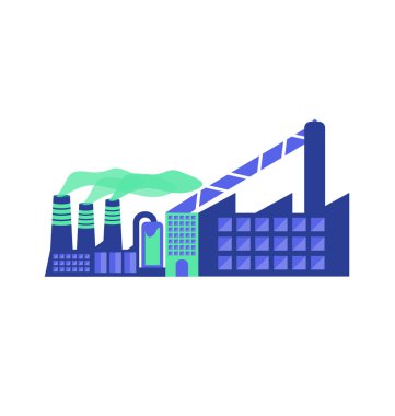 Beyaz arka plan üzerinde fabrika illüstrasyon