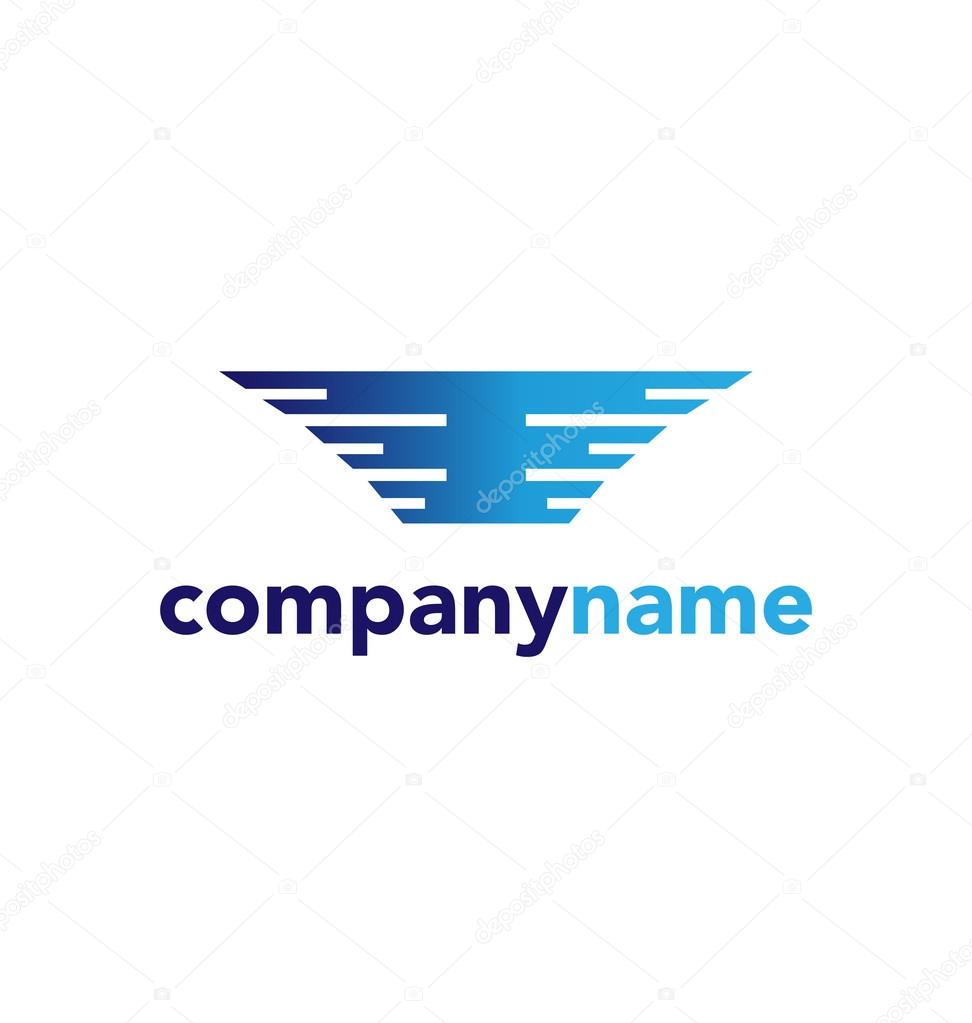 Vector graphic logo wings element