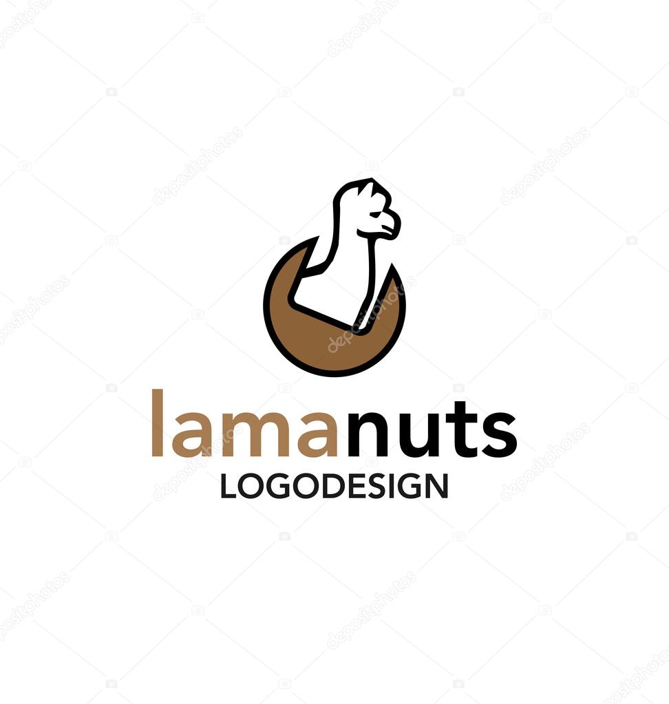 Lama nuts logo vector template