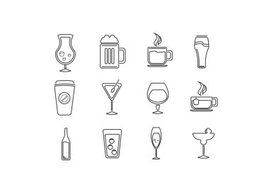 içki vector Icons set