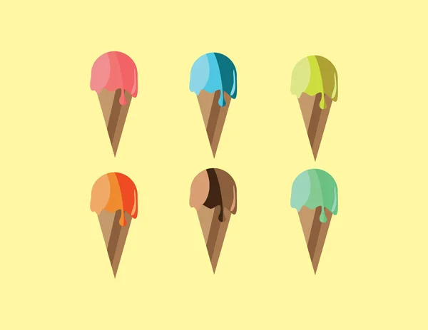 Vector objects of ice cream — Stock Vector