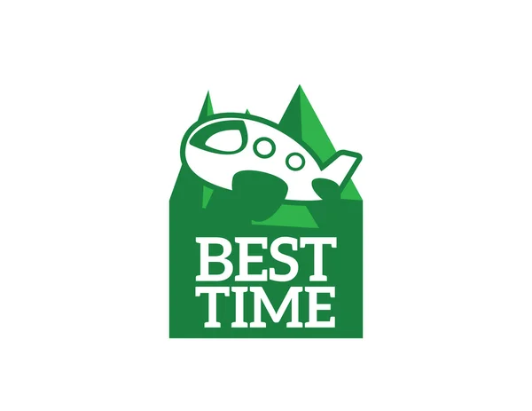 uçak uçuş ve orman logo şablonu Vektör formatında
