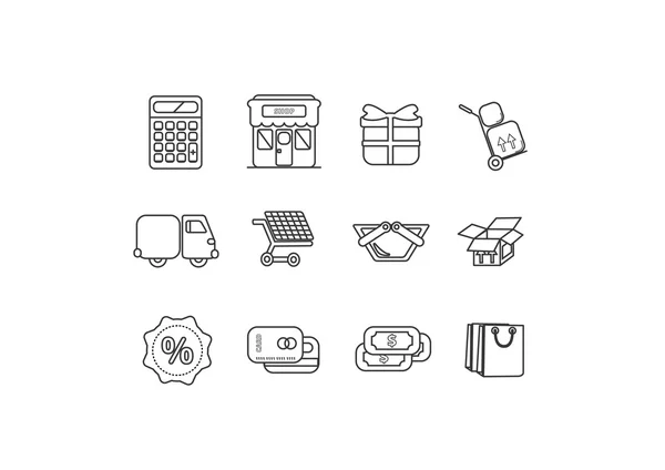 Dükkanı vector Icons set