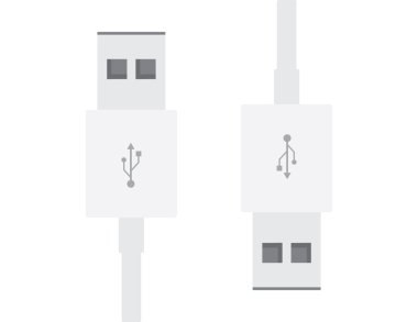 Usb tak vektör nesnelerini düz tasarım şarj