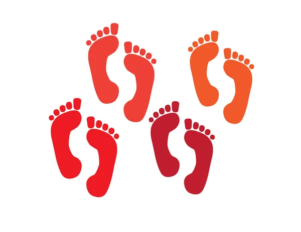 Ensemble de pieds d'impression — Image vectorielle