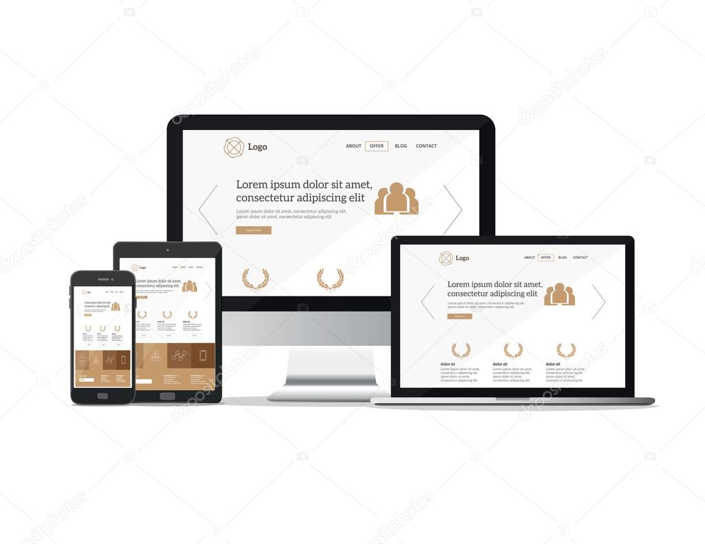 responsive devices mockup set website template