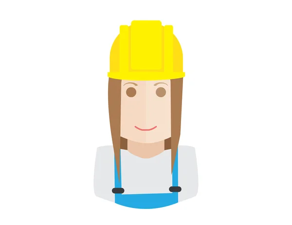 Építőipari munkás avatar. Lapos kivitel — Stock Vector