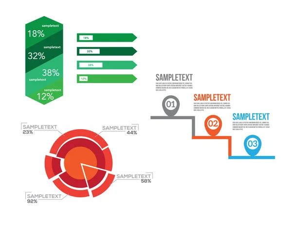 Conjunto de elementos vetoriais infográficos — Vetor de Stock