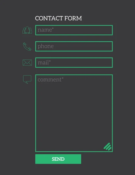 Contact form template vector — Stock Vector