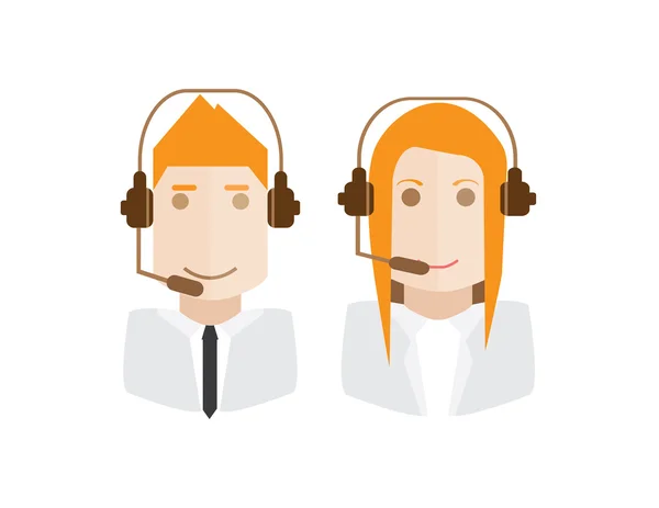 Call center avatars illustratie vector — Stockvector