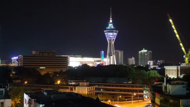 Alor Setar üstten görünüm Menara gece için. — Stok video