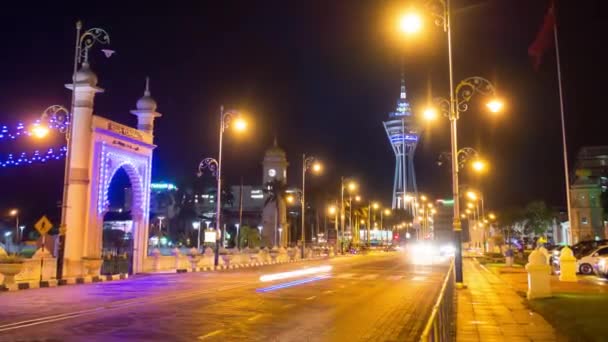 Alor Setar, Kedah / malaysia - 04-Nov-15 Menara at Night . — стоковое видео