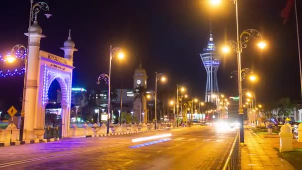 Alor Setar, Kedah / malásia - 04-Nov-15 Menara à noite . — Vídeo de Stock