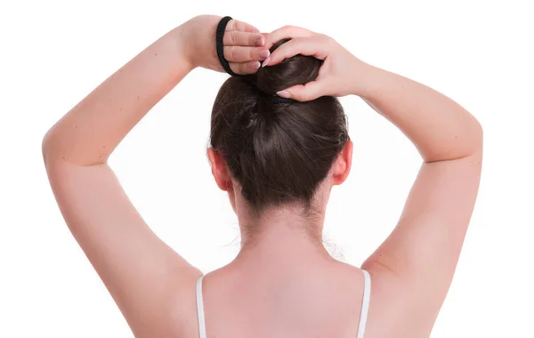 Mujer Con Pérdida Cabello Aislado Blanco —  Fotos de Stock