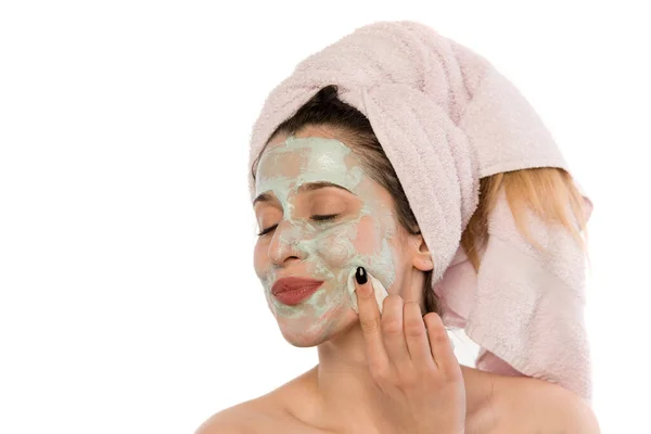 Young Woman Facial Mask Her Face — Stock Photo, Image