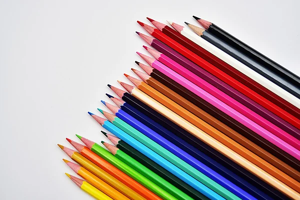 현실적인 다채로운 색깔 연필 이나 크레용 세트 — 스톡 사진