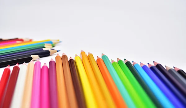 Conjunto de lápices o lápices de colores coloridos realistas — Foto de Stock