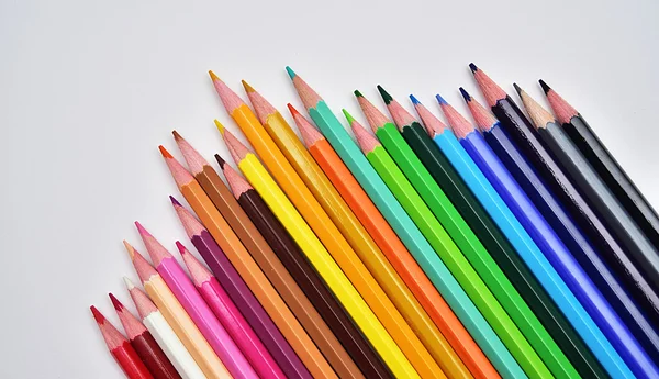 Set of Realistic Colorful Colored Pencils or crayons Royalty Free Stock Photos