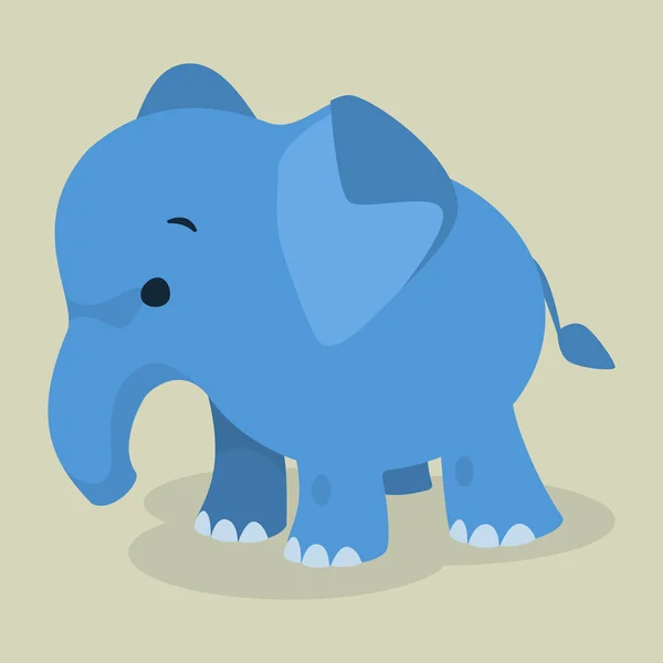 Éléphant bleu mignon — Image vectorielle