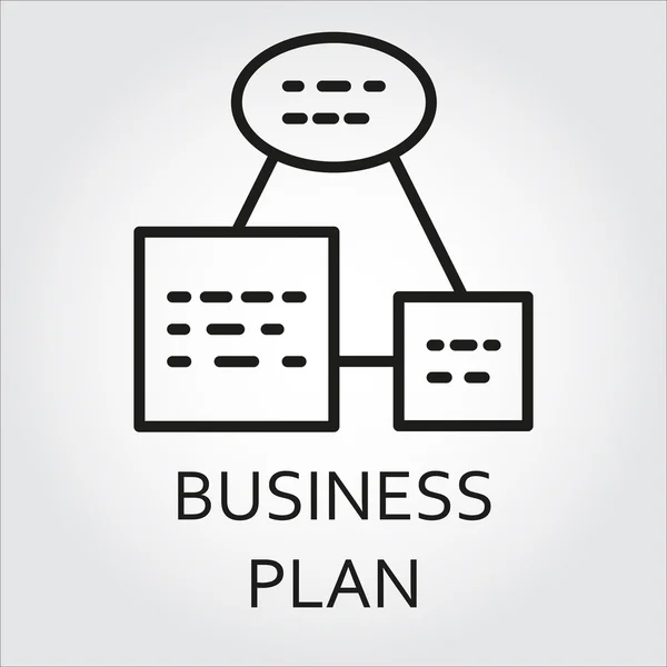 Linea icona business plan schema — Vettoriale Stock