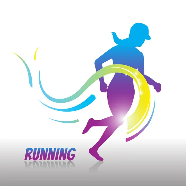 Running women logo and symbol — Stock Vector