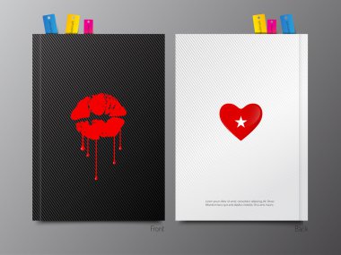 Dudaklar ve aşk. Şablon tasarım kitap kapakları
