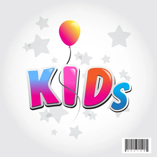 Kid logo design med ballon symbol – Stock-vektor