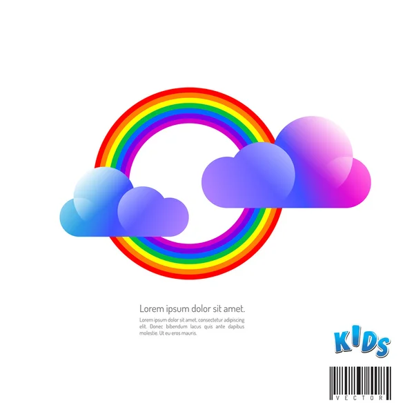 Édes rainbow és a felhő. a szimbólum és a logó megfelelő használata — Stock Vector