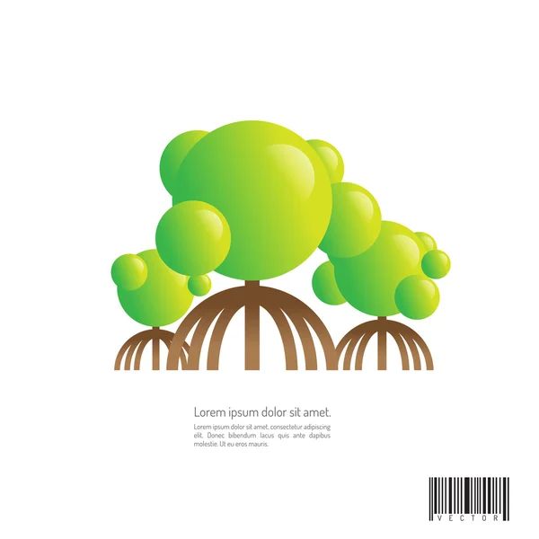 Albero di ecologia disegno dei cartoni animati symbo — Vettoriale Stock