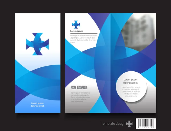 Modello di brochure moderna blu. uso adeguato per le imprese — Vettoriale Stock