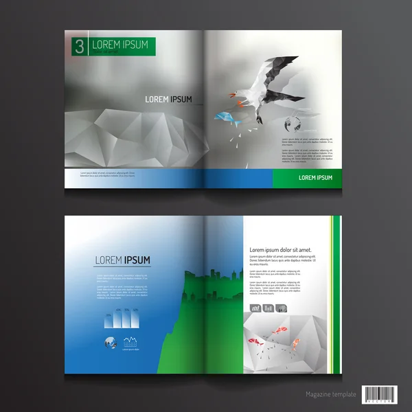 Design del modello di rivista. layout delle pagine — Vettoriale Stock