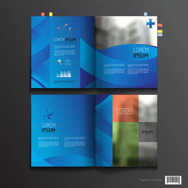 Design del modello di rivista. layout delle pagine — Vettoriale Stock