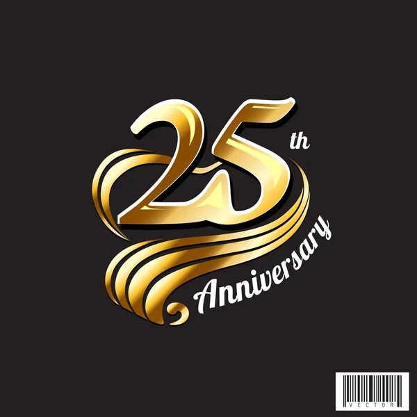 25 th aniversário logotipo e símbolo de design —  Vetores de Stock