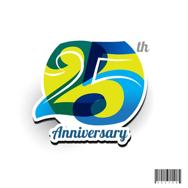 25 jaar jubileum logo en symbool ontwerpen — Stockvector