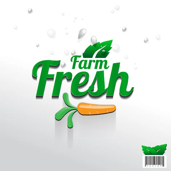 Logo di Farm Fresh con carota — Vettoriale Stock