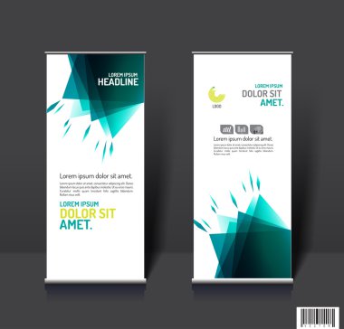 Roll up business brochure banner design template clipart